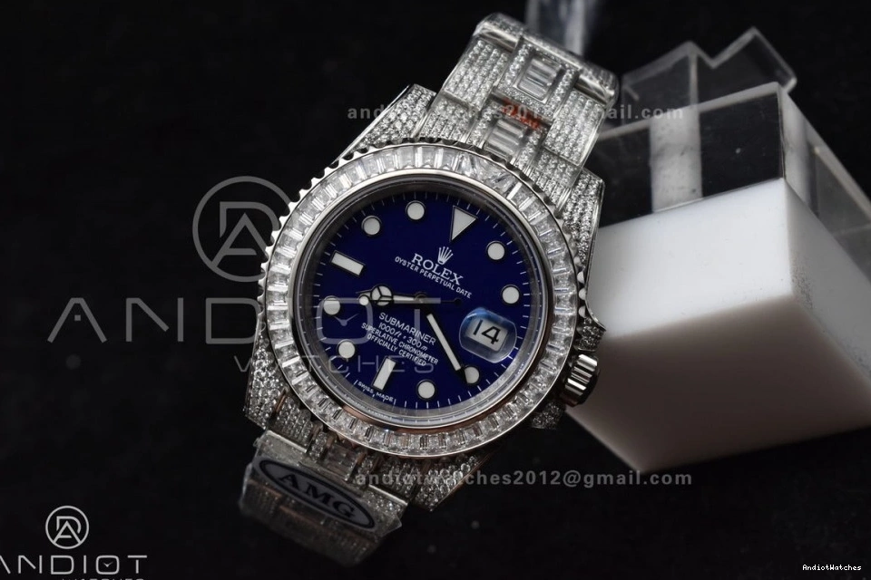 Dial 1149 Chic AMGF Blue Best On 40mm Submariner Full Edition Bracelet VR SS On Diamonds 0523